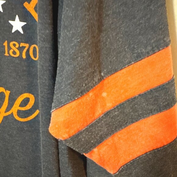 Syracuse Orange Oversized 3/4 Sleeve Shirt Pressbox 3X Cotton/Poly Blend Charcoa - Picture 3 of 6